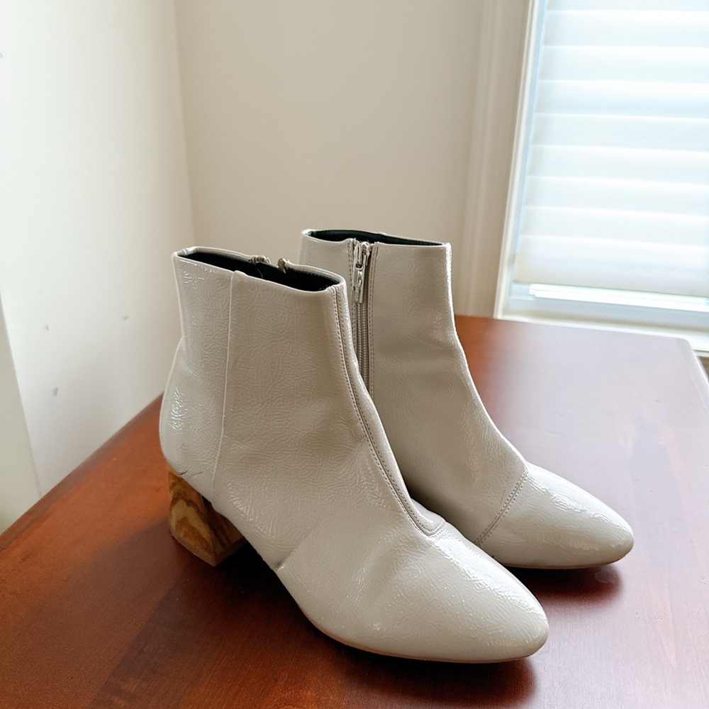 Topshop Elegant Off White Ankle Boots